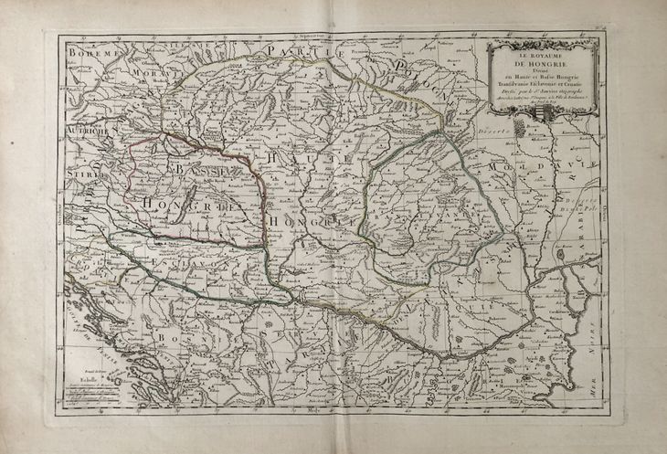 Mapa Uhorska 'Le royaume de Hongrie divisé...' - 1